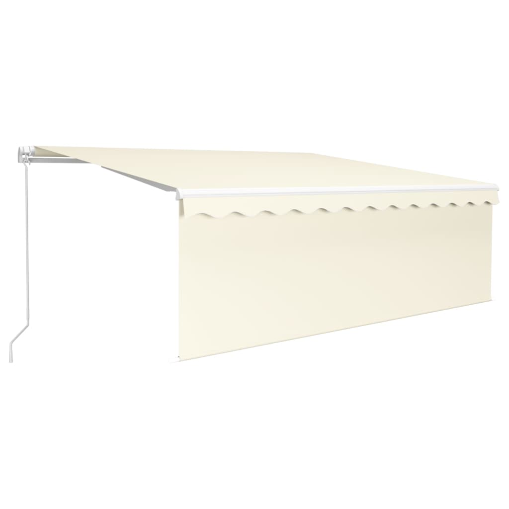Markise Manuell Einziehbar mit Rollo 4x3 m Creme