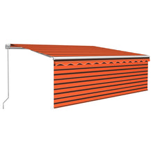 Markise Manuell Einziehbar mit Rollo 4x3 m Orange & Braun