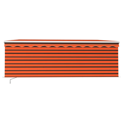 Markise Manuell Einziehbar mit Rollo 4x3 m Orange & Braun