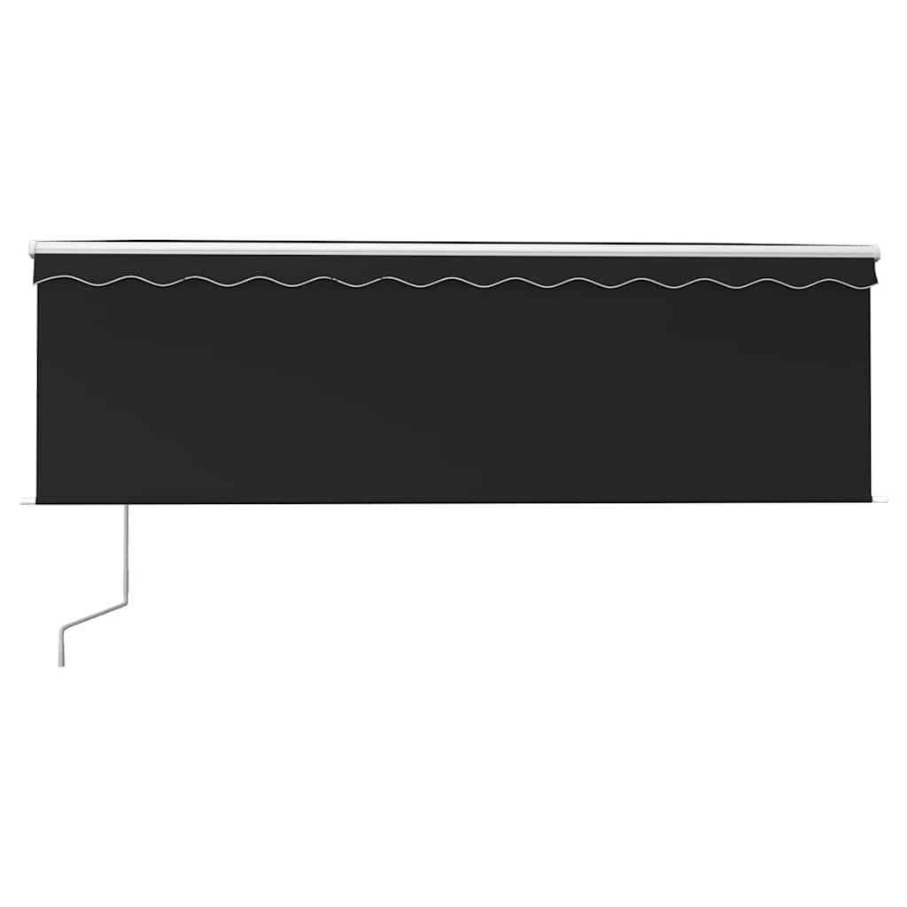 Markise Automatisch Einziehbar mit Volant 4x3 m Anthrazit