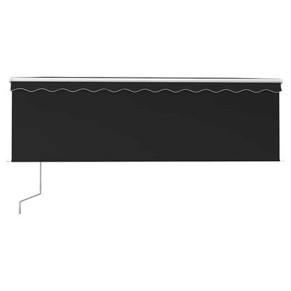 Markise Automatisch Einziehbar mit Volant 4x3 m Anthrazit