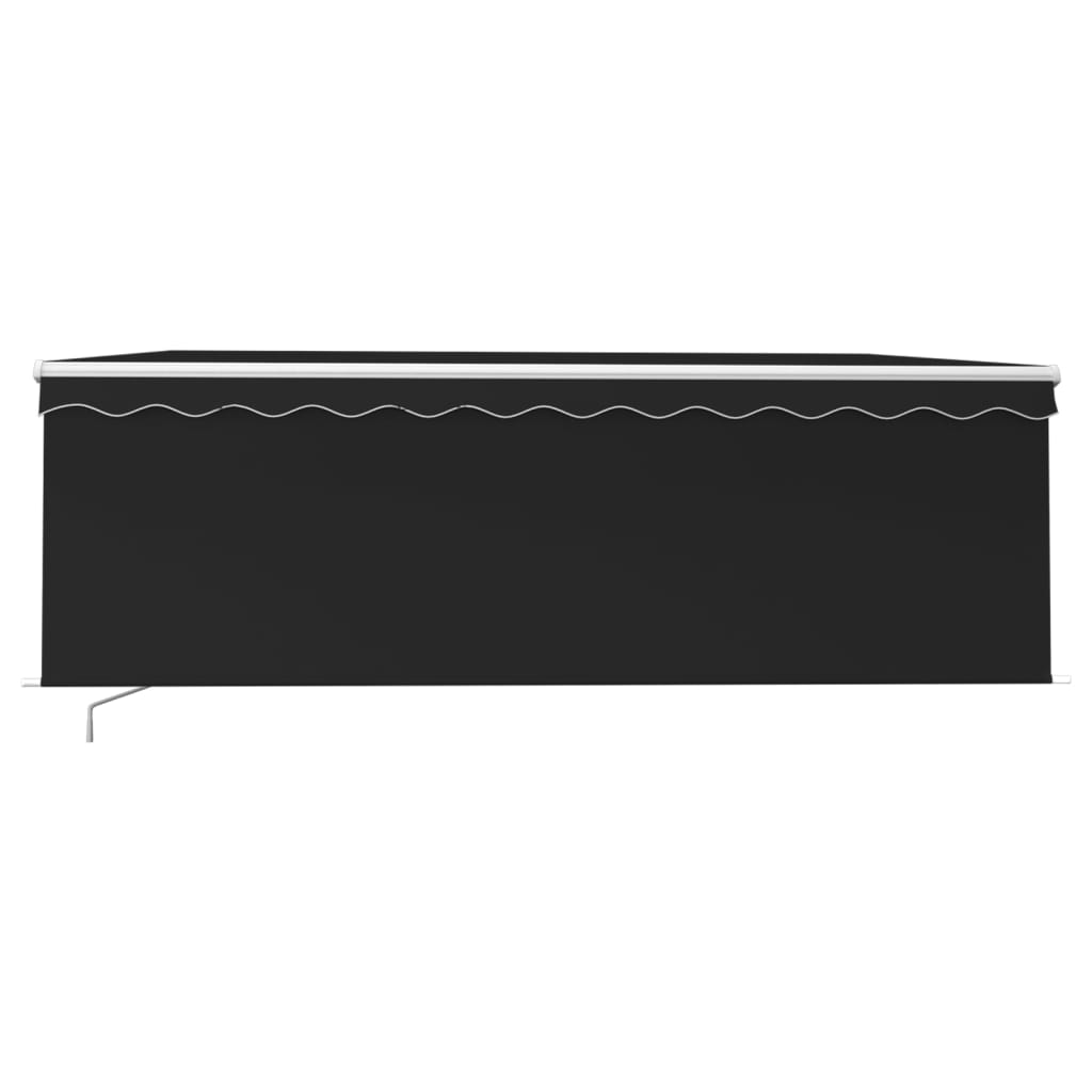 Markise Manuell Einziehbar mit Rollo 4,5x3 m Anthrazit