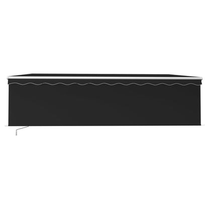 Markise Manuell Einziehbar mit Rollo 5x3 m Anthrazit