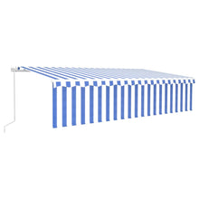 Markise Manuell Einziehbar mit Rollo 6x3 m Blau & Weiß