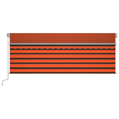 Markise Manuell Einziehbar mit Rollo 4x3 m Orange & Braun