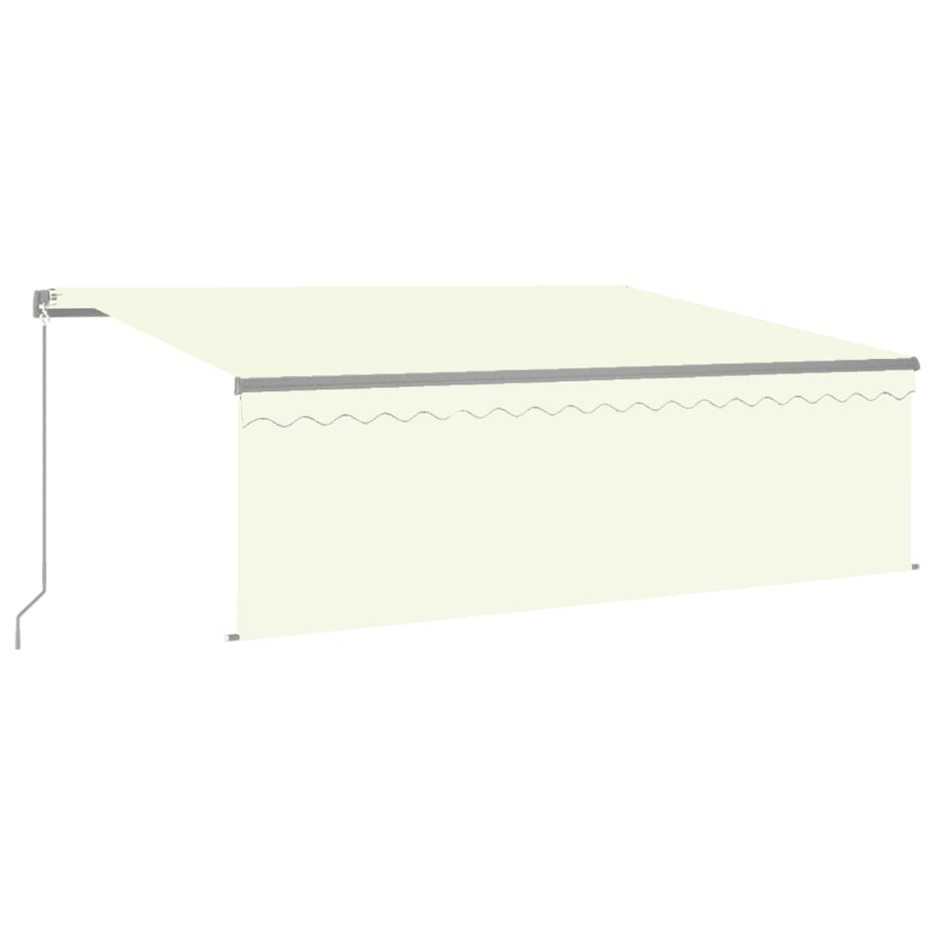 Markise Manuell Einziehbar mit Rollo & LED 4x3 m Creme