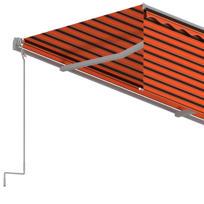 Markise Manuell Einziehbar mit Rollo 4,5x3 m Orange Braun