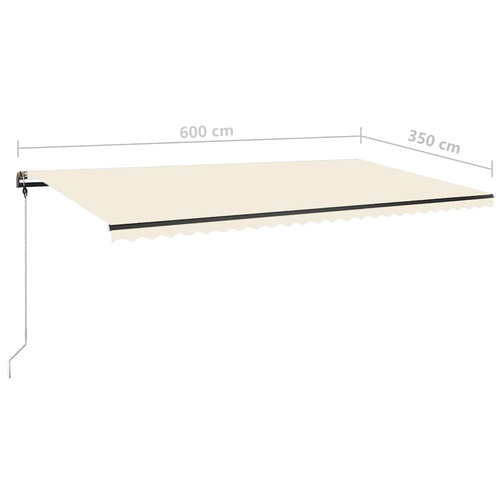 Standmarkise Manuell Einziehbar 600x350 cm Creme