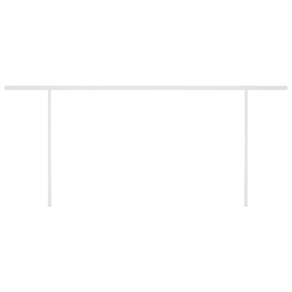 Gelenkarmmarkise Einziehbar mit Pfosten 6x3,5 m Cremeweiß