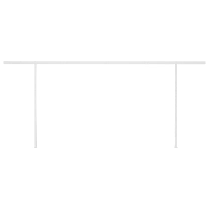 Gelenkarmmarkise Einziehbar mit Pfosten 6x3,5 m Cremeweiß