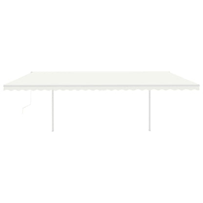 Markise Automatisch Einziehbar mit Pfosten 6x3,5 m Creme