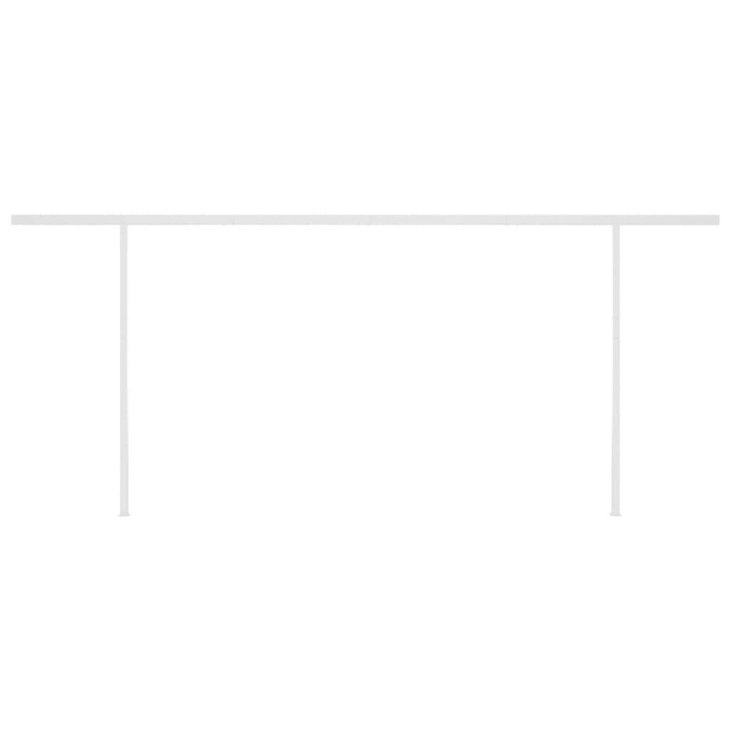 Markise Automatisch Einziehbar mit Pfosten 6x3,5 m Creme