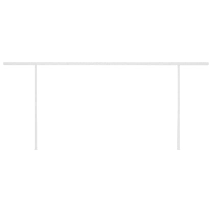 Markise Automatisch Einziehbar mit Pfosten 6x3,5 m Creme