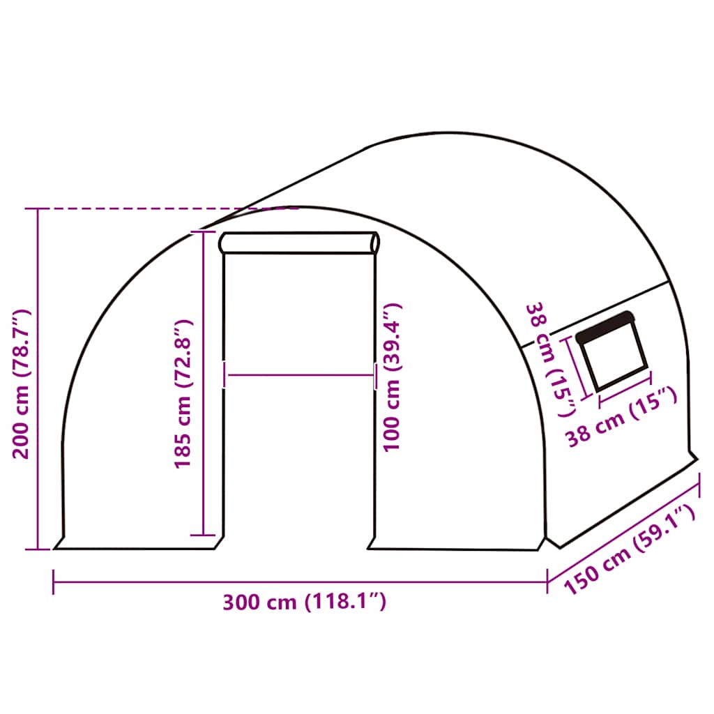 Ersatzabdeckung für Gewächshaus (4,5 m²) 3x1,5x2 m Transparent
