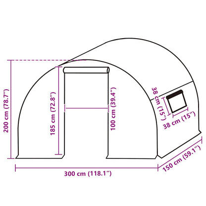 Ersatzabdeckung für Gewächshaus (4,5 m²) 3x1,5x2 m Transparent