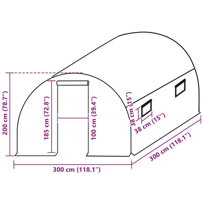Ersatzabdeckung für Gewächshaus (9 m²) 3x3x2 m Transparent