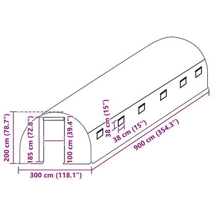 Ersatzabdeckung für Gewächshaus (27 m²) 3x9x2 m Transparent