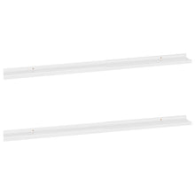 Wandregale 2 Stk. Hochglanz-Weiß 115x9x3 cm