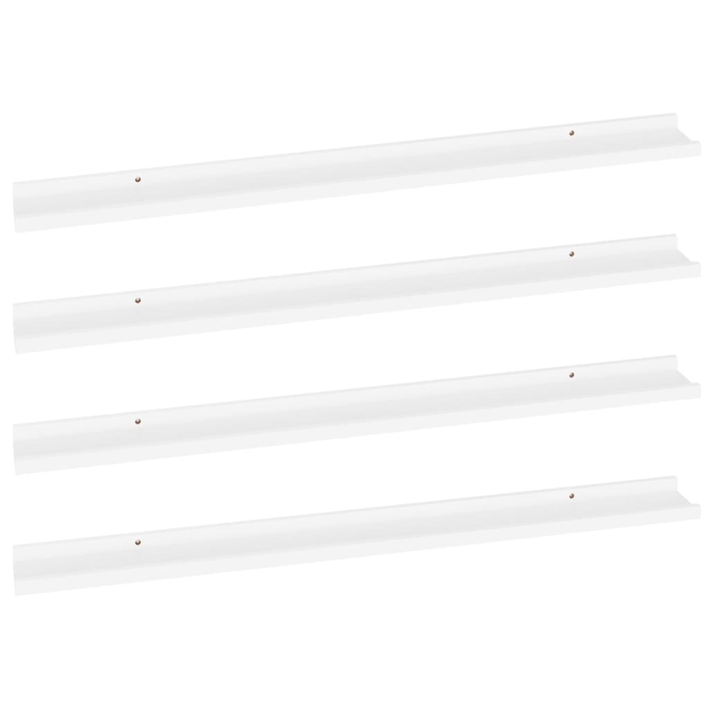 Wandregale 4 Stk. Weiß 100x9x3 cm