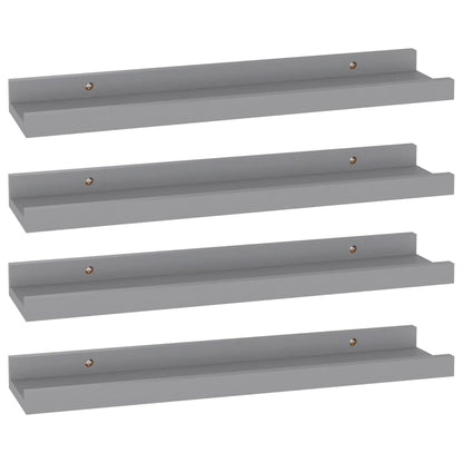Wandregale 4 Stk. Grau 40x9x3 cm