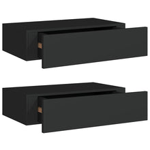 Wandregale mit Schubladen 2 Stk. Schwarz 40x23,5x10 cm MDF