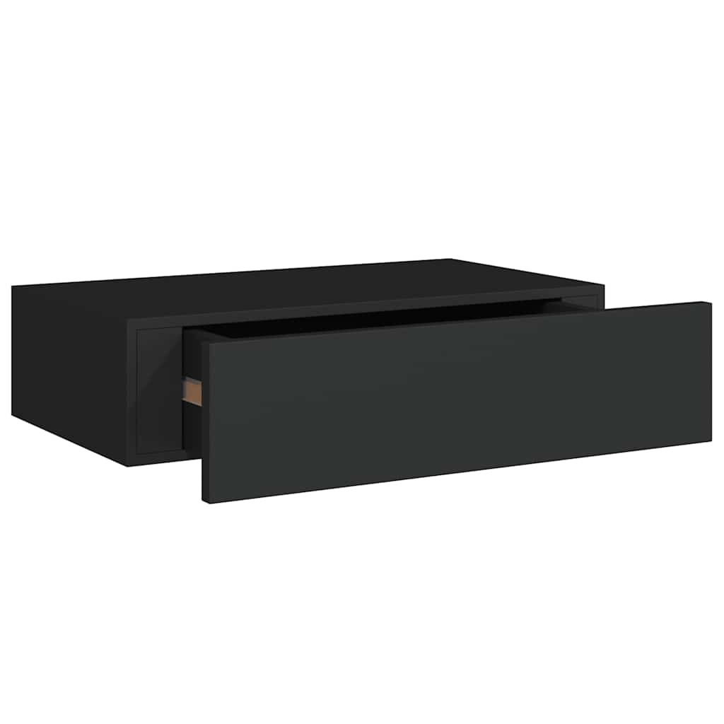 Wandregale mit Schubladen 2 Stk. Schwarz 40x23,5x10 cm MDF