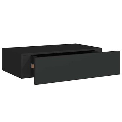 Wandregale mit Schubladen 2 Stk. Schwarz 40x23,5x10 cm MDF