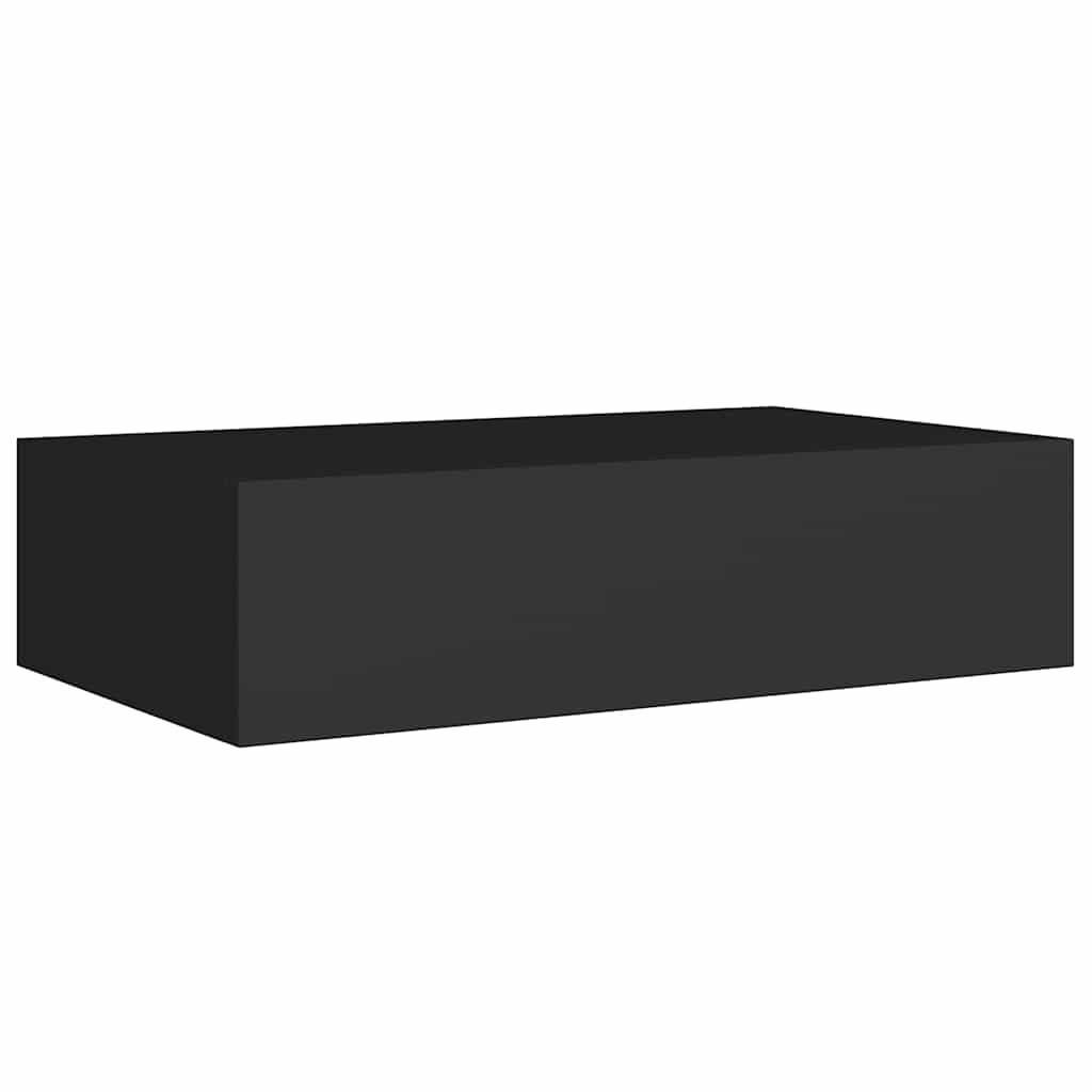 Wandregale mit Schubladen 2 Stk. Schwarz 40x23,5x10 cm MDF