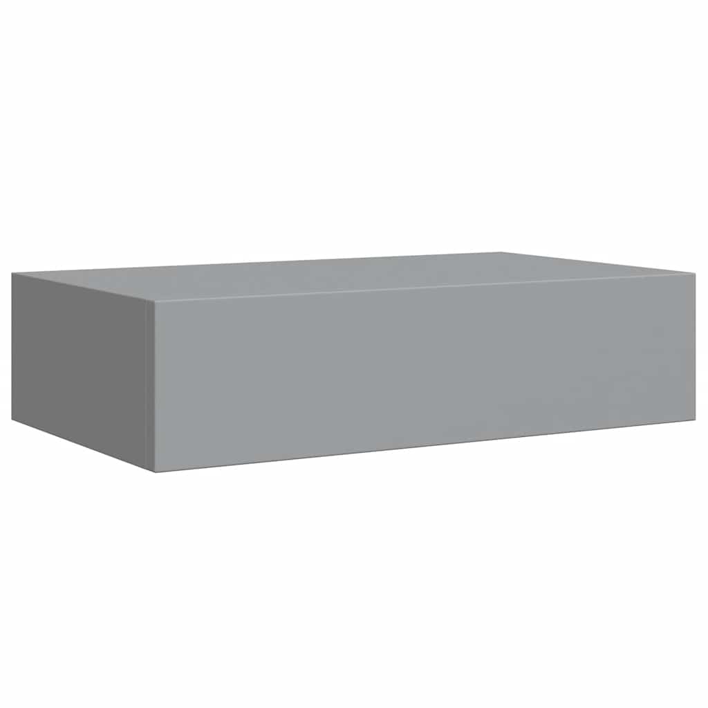 Wandregal mit Schublade Grau 40x23,5x10 cm MDF