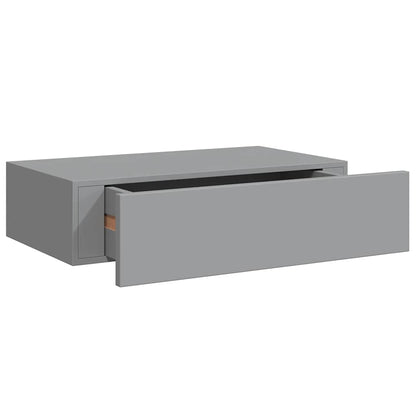 Wandregale mit Schubladen 2 Stk. Grau 40x23,5x10 cm MDF
