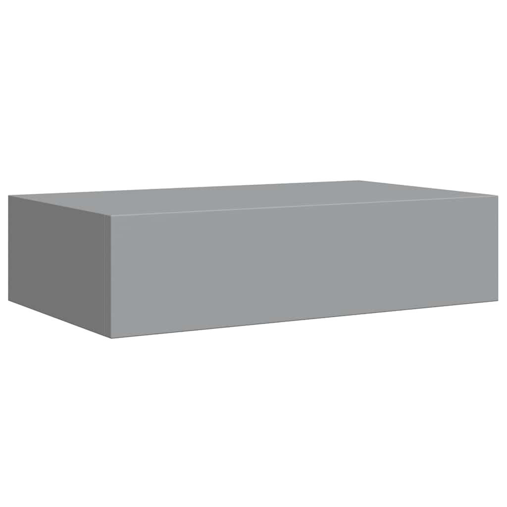 Wandregale mit Schubladen 2 Stk. Grau 40x23,5x10 cm MDF