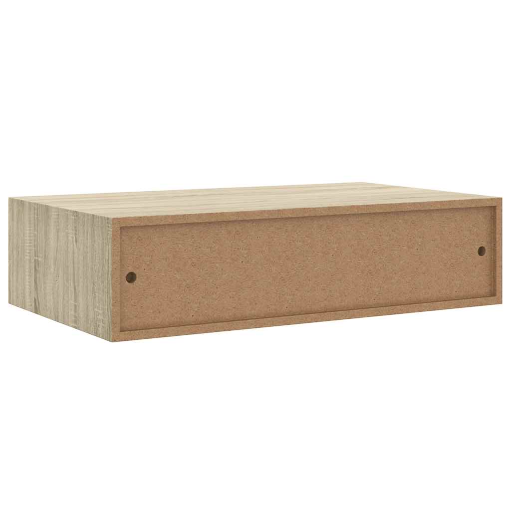 Wandregal mit Schublade Eichen-Optik 40x23,5x10 cm MDF