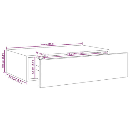 Wandregale mit Schubladen 2 Stk. Eichen-Optik 40x23,5x10 cm MDF