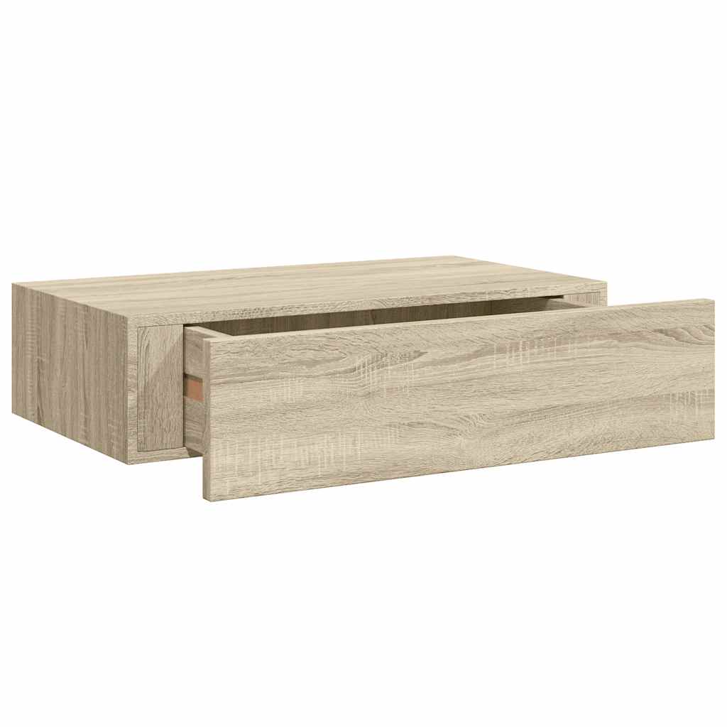 Wandregale mit Schubladen 2 Stk. Eichen-Optik 40x23,5x10 cm MDF