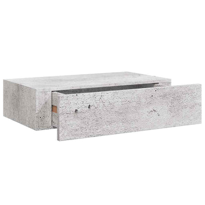 Wandregale mit Schubladen 2 Stk. Betongrau 40x23,5x10 cm MDF