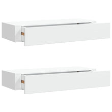 Wandregale mit Schubladen 2 Stk. Weiß 60x23,5x10 cm MDF