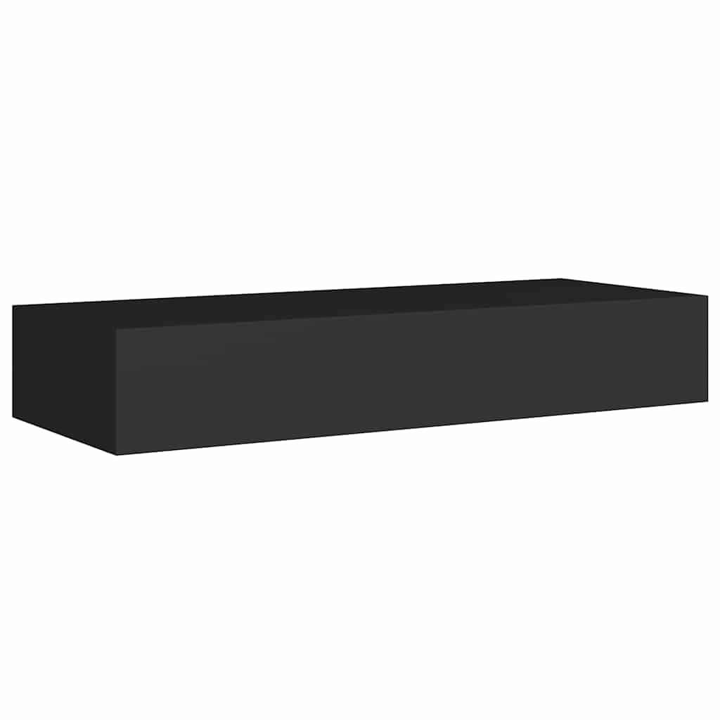 Wandregale mit Schubladen 2 Stk. Schwarz 60x23,5x10 cm MDF