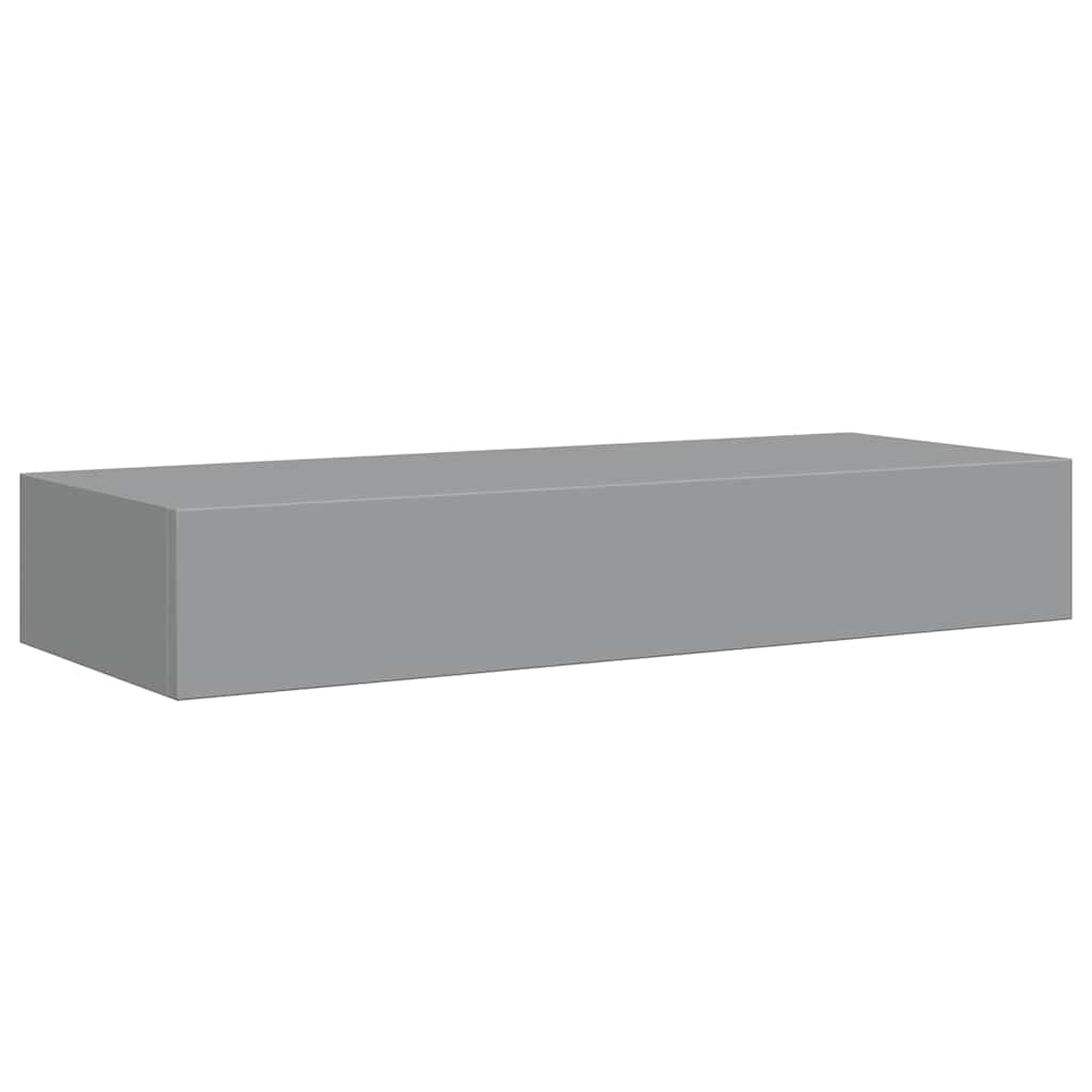 Wandregal mit Schublade Grau 60x23,5x10 cm MDF