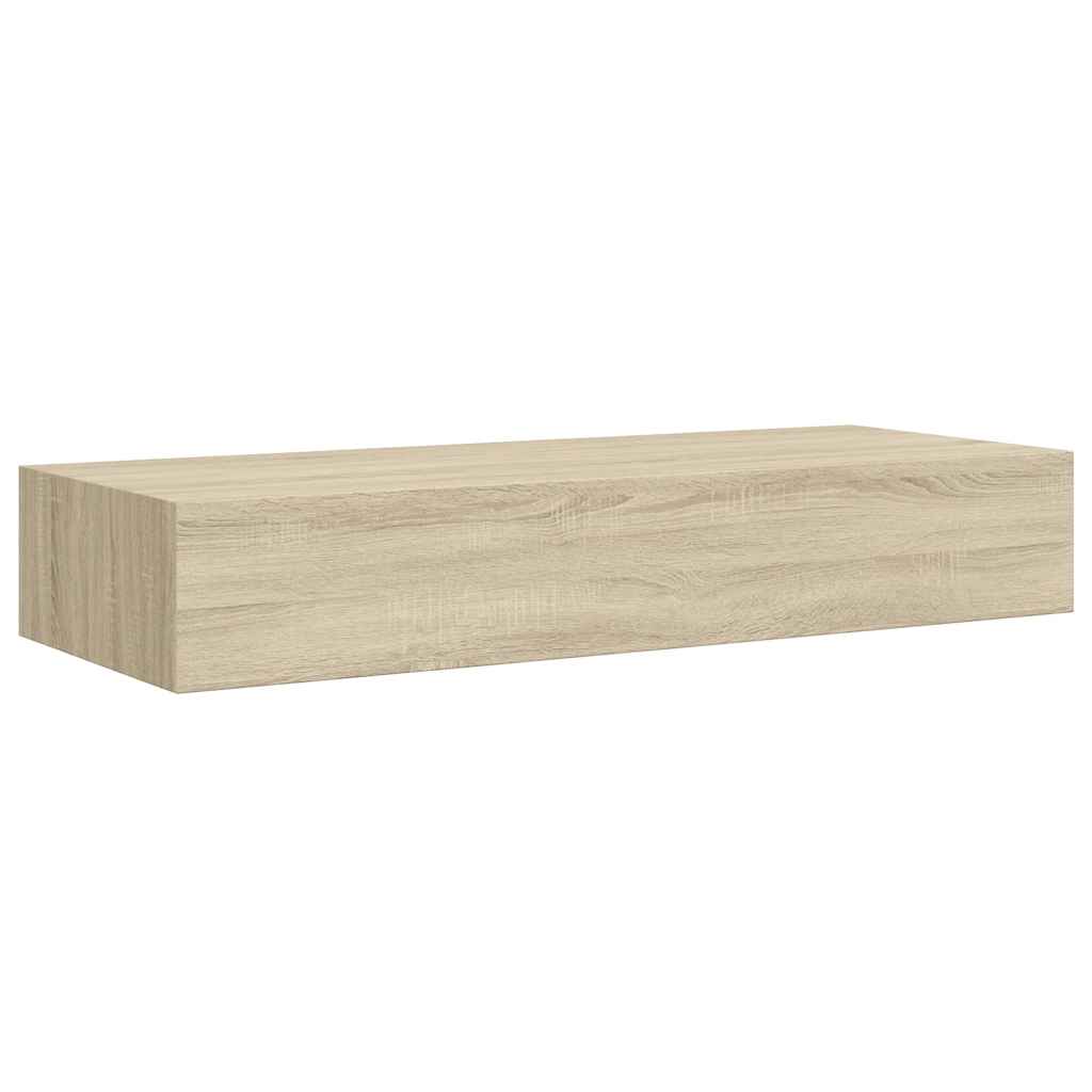 Wandregal mit Schublade Eichen-Optik 60x23,5x10 cm MDF