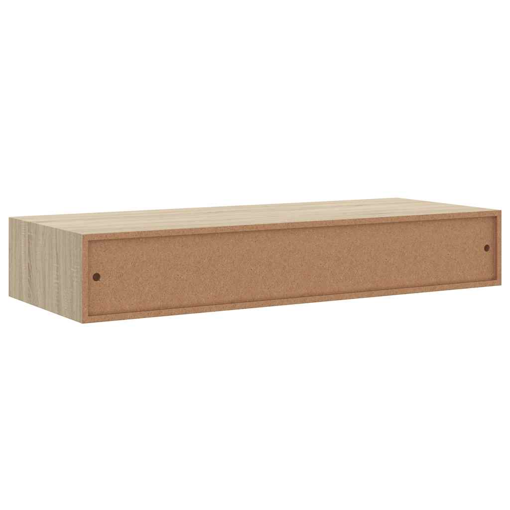 Wandregal mit Schublade Eichen-Optik 60x23,5x10 cm MDF