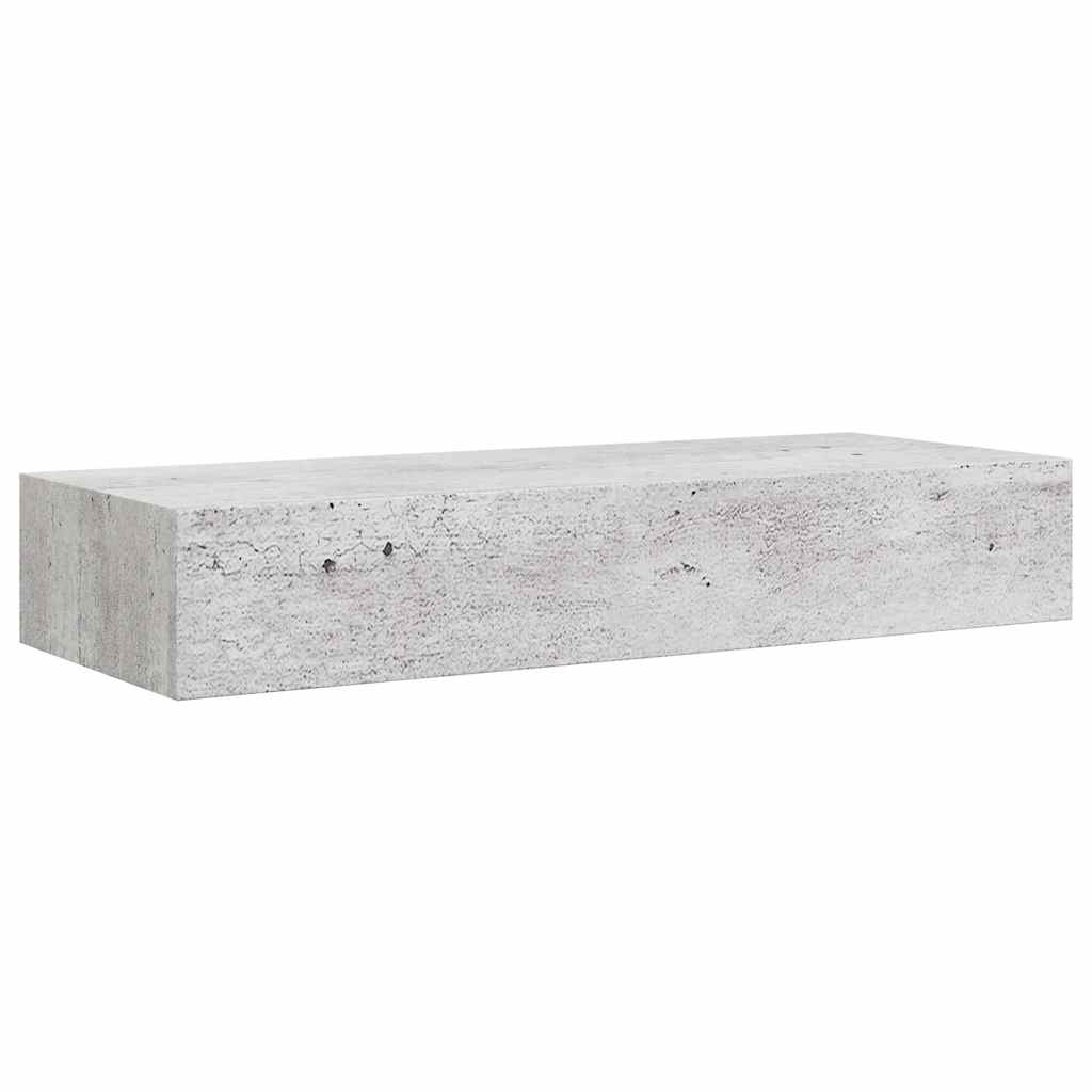 Wandregale mit Schubladen 2 Stk. Betongrau 60x23,5x10 cm MDF