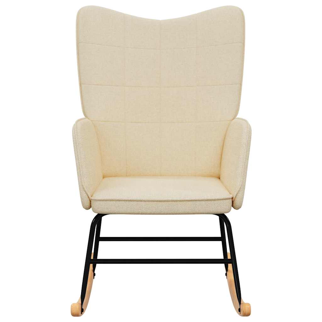 Schaukelstuhl Creme Stoff