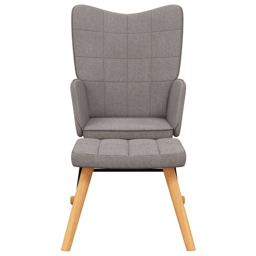 Schaukelstuhl mit Hocker Stoff Taupe