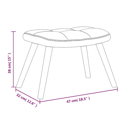 Schaukelstuhl mit Hocker Samt Hellgrün