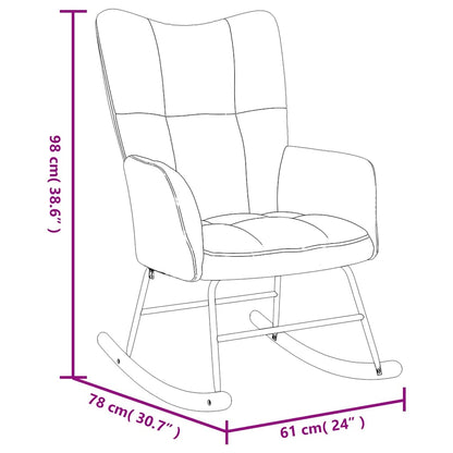 Schaukelstuhl mit Hocker Samt Schwarz