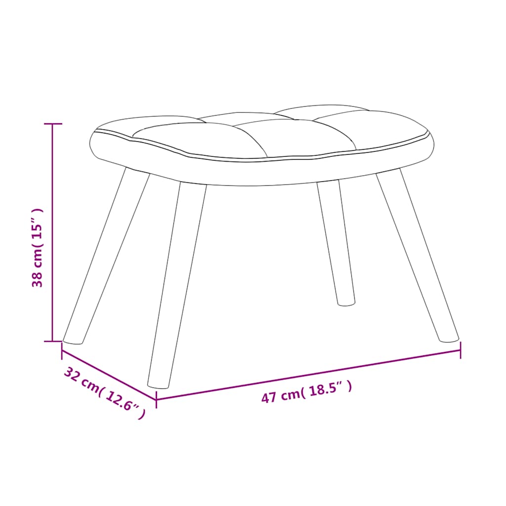 Schaukelstuhl mit Hocker Blauer Samt