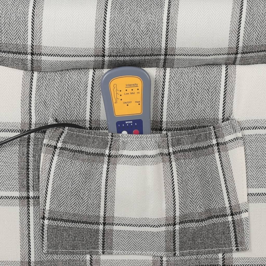 Massagesessel Weißgrau Stoff Weiß und grau