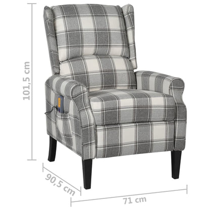 Massagesessel Weißgrau Stoff Weiß und grau