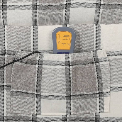 Massagesessel Verstellbar Grau Stoff Hellgrau