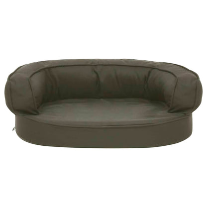 Hundematratze Ergonomisch 60x42 cm Leinenoptik Dunkelgrau